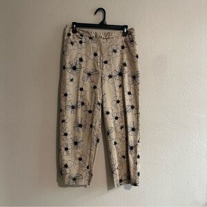 Nordstrom Floral Print Khaki Cropped Trousers